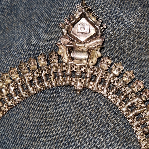 Handmade Art Deco Ornate Silver necklace - Picture 2 of 4